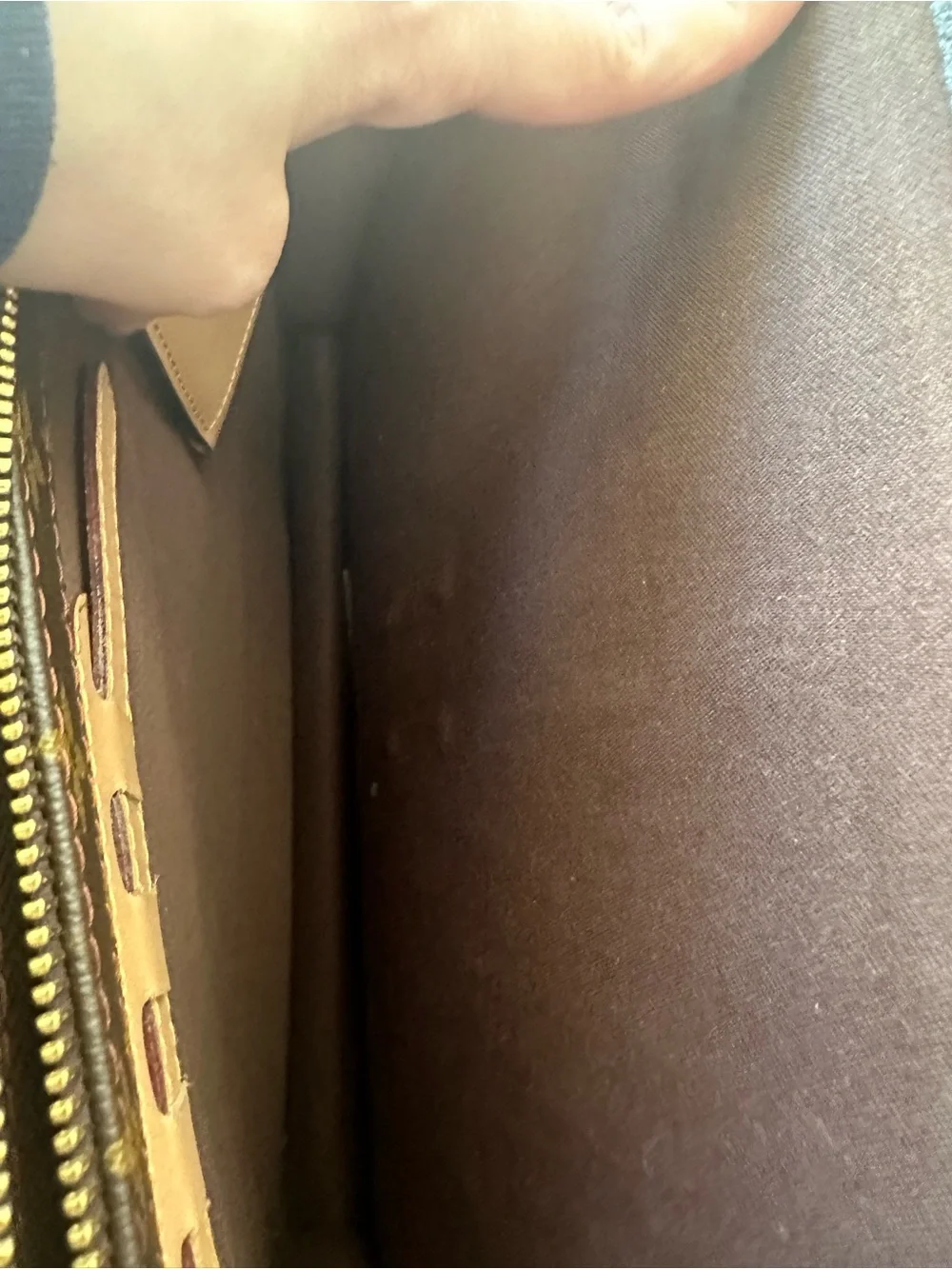 Classic Monogram Canvas Briefcase with Tan Leather Trim